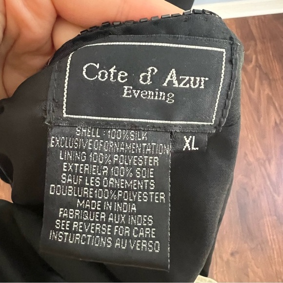 COTE D' AZUR Vintage Evening Black Vintage Gorgeous Beaded Silk Jacket - Picture 10 of 10
